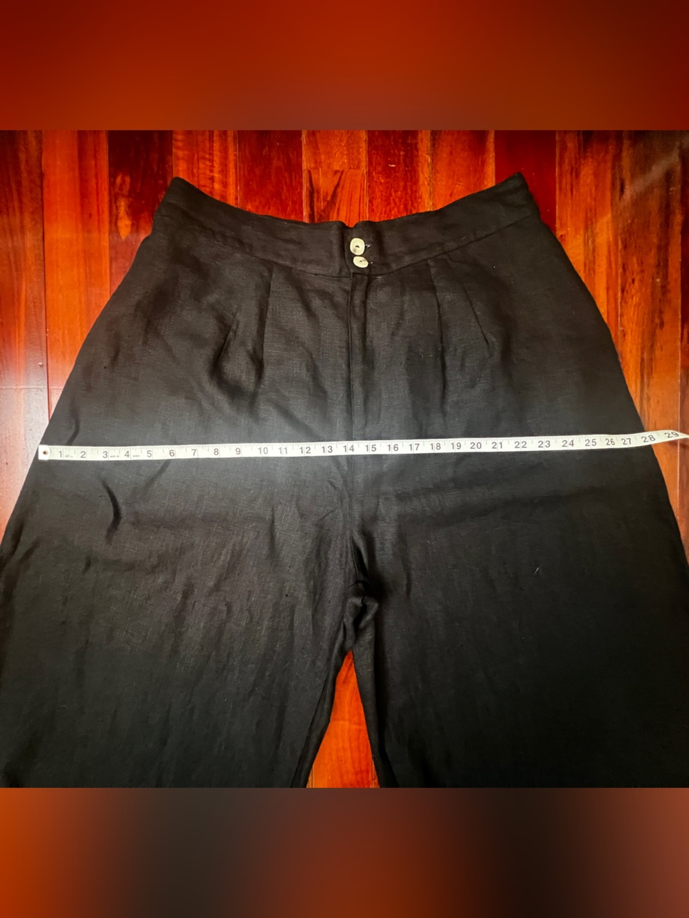 New Selva Negra Rita Barrel Pant 100% Linen Size 14 Black - Picture 9 of 15